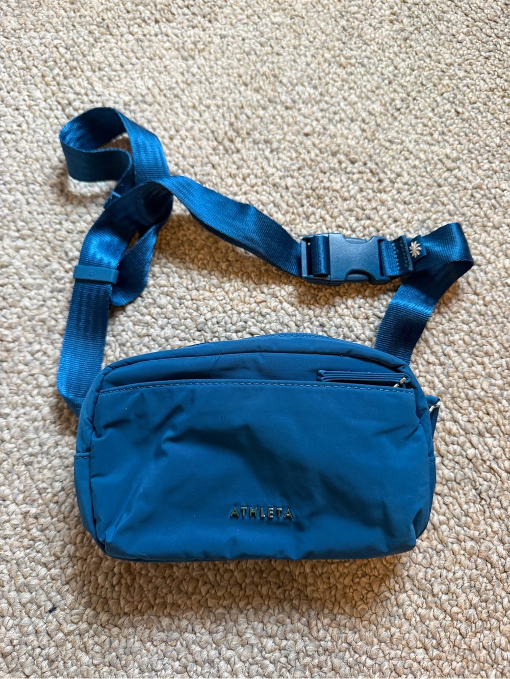 Athleta Teal Blue Waist Bag with Adjustable Strap
